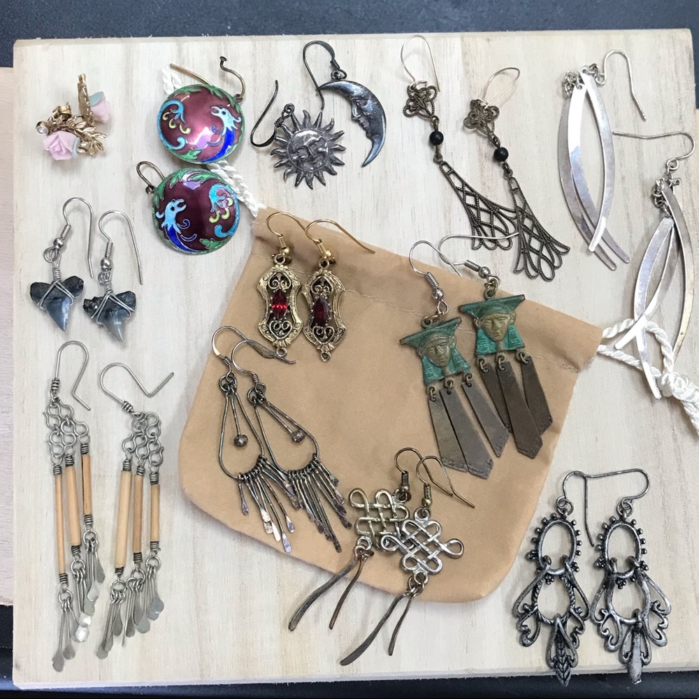 12 pair boho 90/80s earrings!
